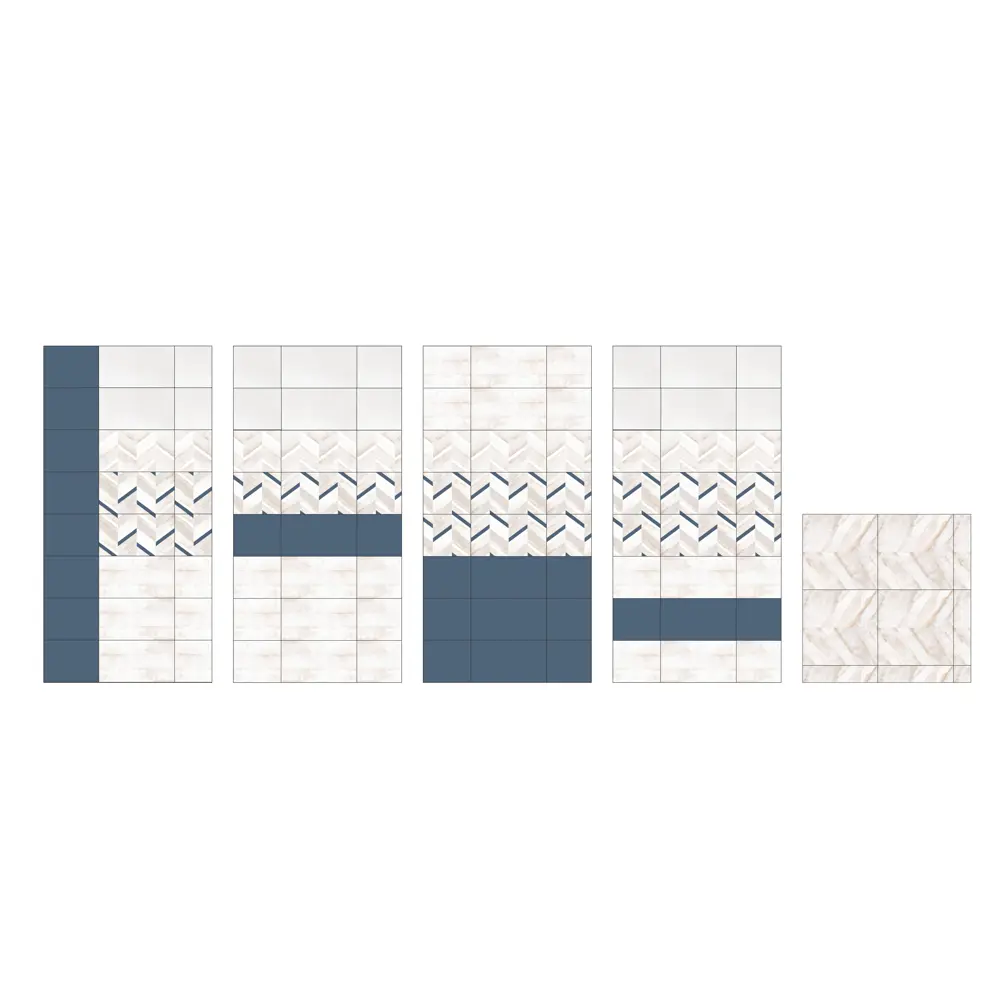 Плитка настенная LB Ceramics Блю Шеврон 25x45 см 1.46 м² матовая цвет белый STLM-2159854 - Вид №3