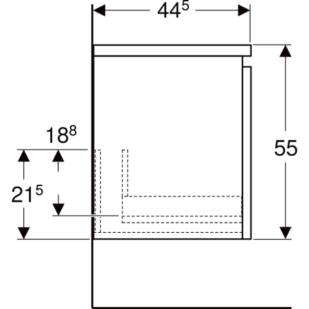 501.913.00.1 Боковой шкафчик Geberit Renova Plan с одним выдвижным ящиком Geberit  - Вид №4