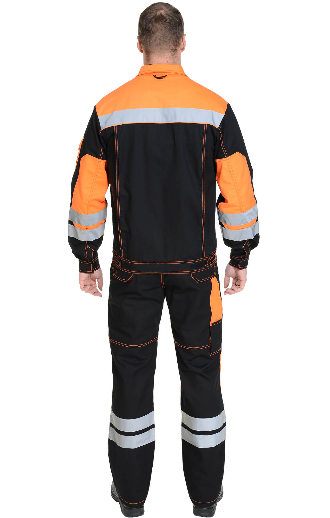 61843 Костюм "Профессионал-2" с СВП черно-оранжевый  Летняя спецодежда  размер 52-54/170-176  - Вид №24