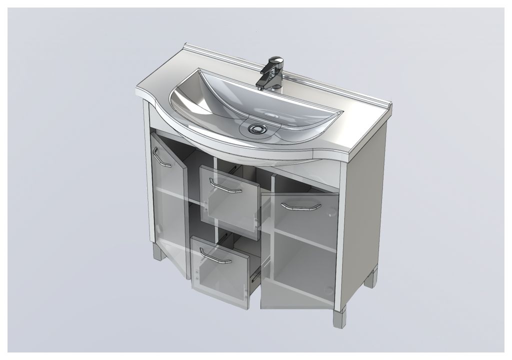 Тумба с раковиной Aquanet Донна 90 венге 0016918000168865 - Вид №4