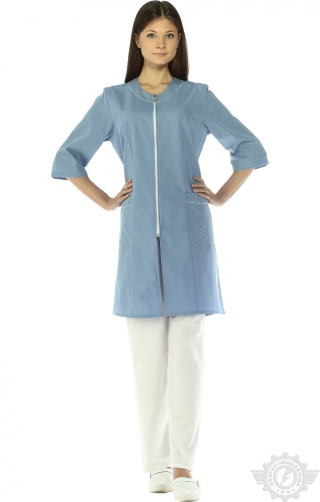 63696 Халат "Сервис-Люкс" темно-голубой  Медицинская одежда  размер 44/158-164 Спецодежда  - Вид №11