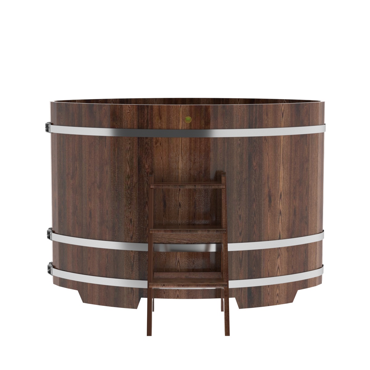 1172 Купель овальная из лиственницы 1,02х1,68х1,2 морёная премиум Alyarus  - Вид №3