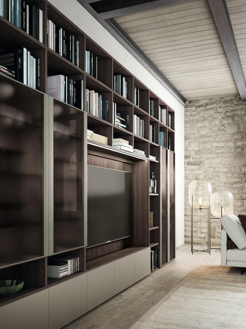 Composit Настенный стеллаж с ящиками и тумбой под ТВ Day system sun-id-1494103 - Вид №1