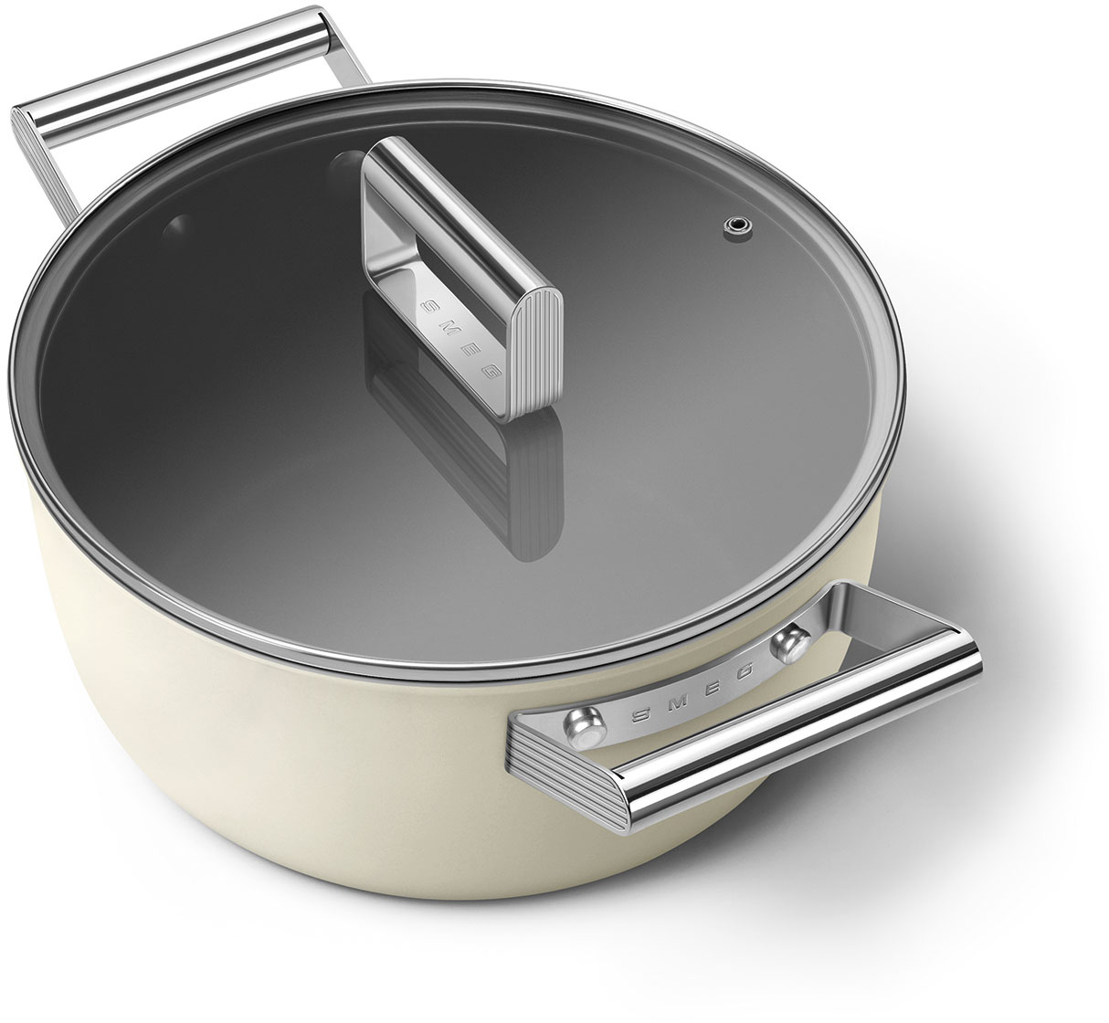 CKFC2411CRM Посуда / кастрюля с двумя ручками и крышкой 24 см, кремовая SMEG  - Вид №7
