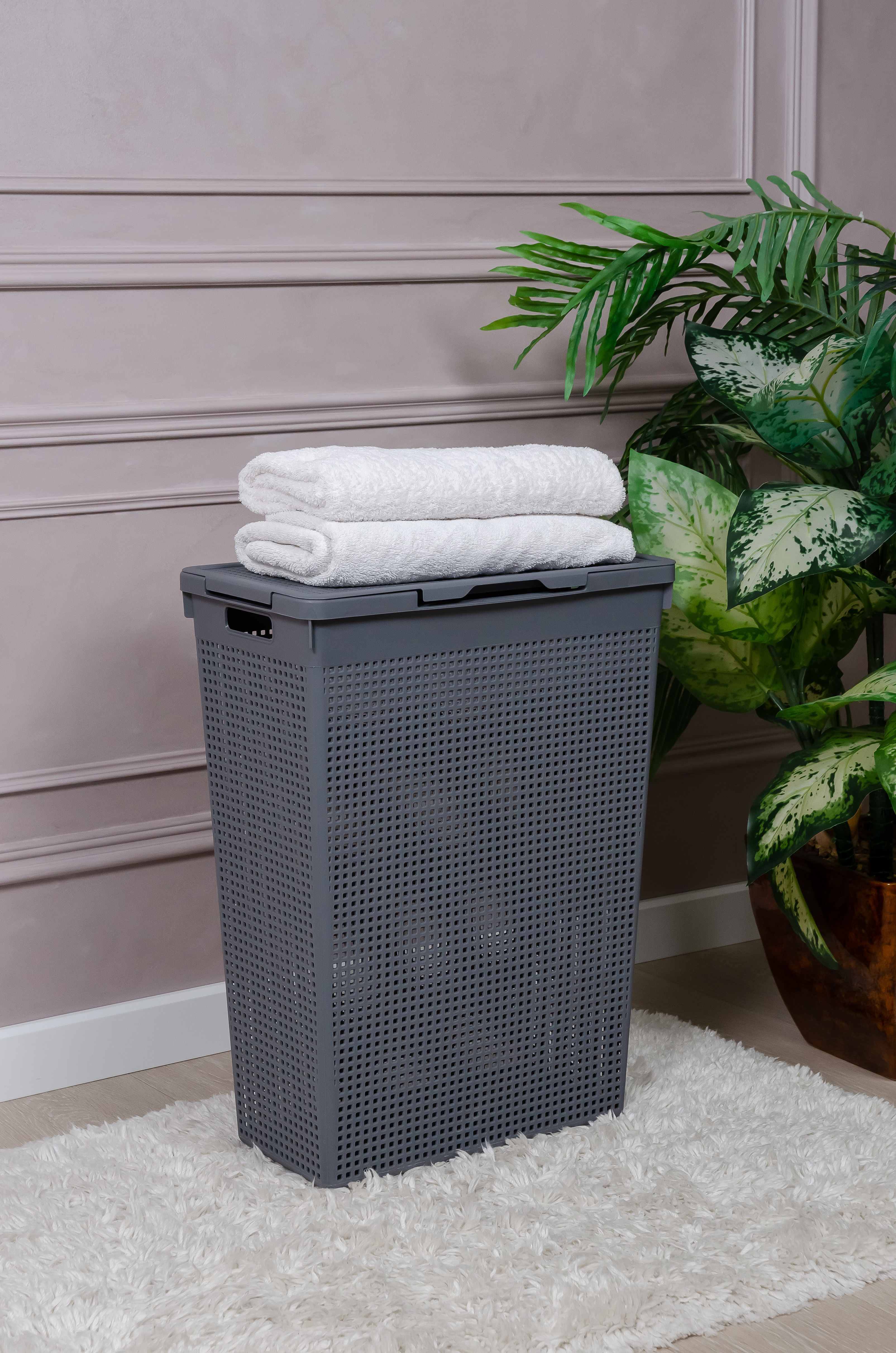 84498347 Корзина для белья цвет серый Лофт STLM-0050642 ВИОЛЕТ  - Вид №3