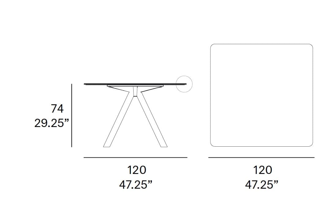Квадратный садовый стол EXPORMIM ATRIVM ARCH-00145808 - Вид №1