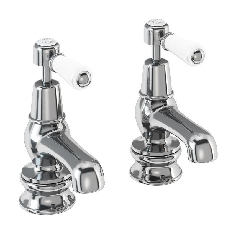 Burlington Смеситель для раковины Kensington Regent 3 " Четверть оборота с акцентом Медичи KER1-QT MED  - Вид №1