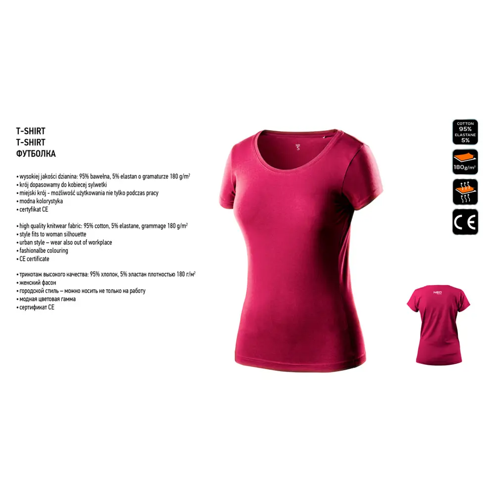 Футболка женская Neo Tools Woman line бордовая размер XL рост 177 STLM-2018316 - Вид №1