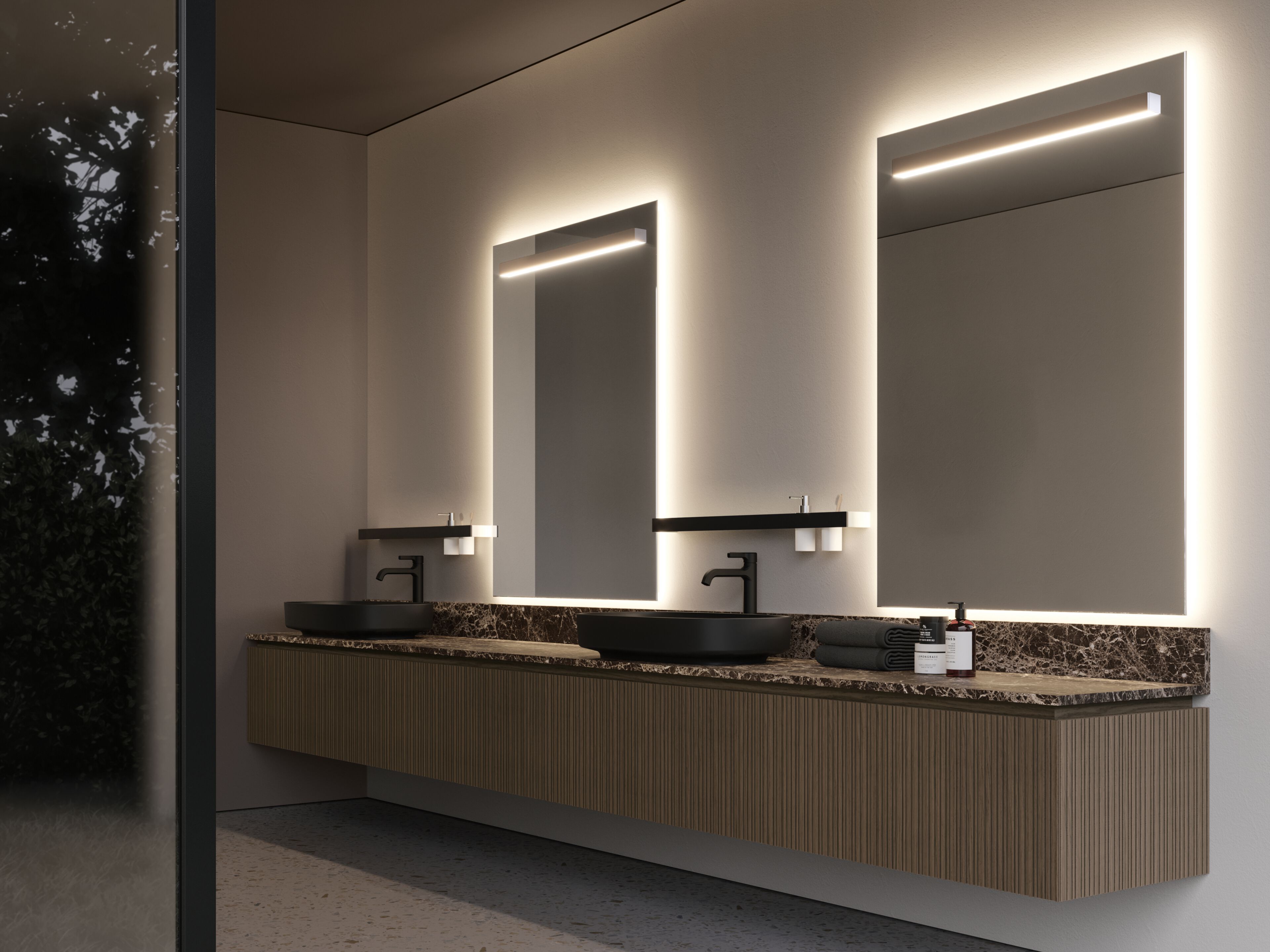 Двойной подвесной туалетный столик с зеркалом Ideagroup ViaCondotti ARCH-00092573