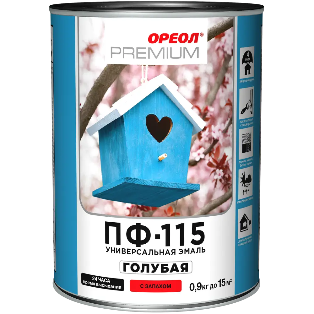 Эмаль Ореол Premium ПФ-115 глянцевая цвет голубой 0.9 кг STLM-2106376 - Вид №1