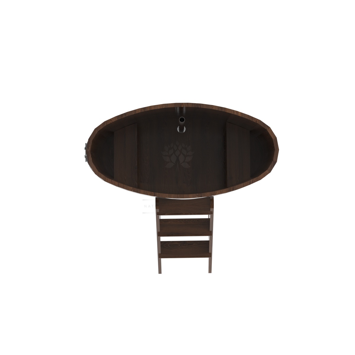 1270 Купель овальная из дуба 0,69х1,31х1,4 морёная Alyarus  - Вид №4