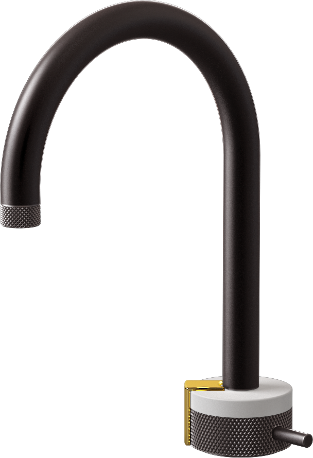 E-11502-R1WT-L2AU-GM Однорычажный прогрессивный смеситель для раковины - излив 16см GRAFF MOD+