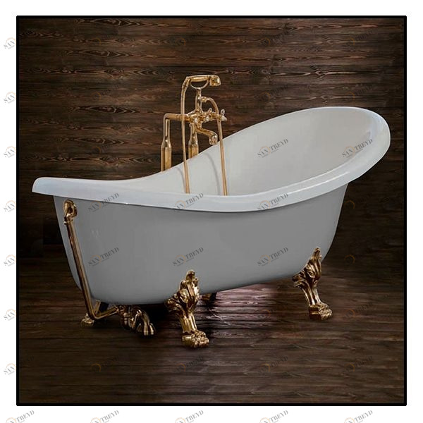 Ванна Akcjum Rectime 175 WR-01-01-Br-M овальная серая с золотыми ножками WR0101BRM