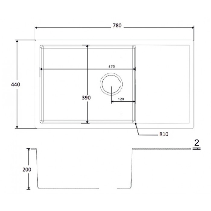 Zorg ZL R-780440 Мойка кухонная прямоугольная Zorg  - Вид №2
