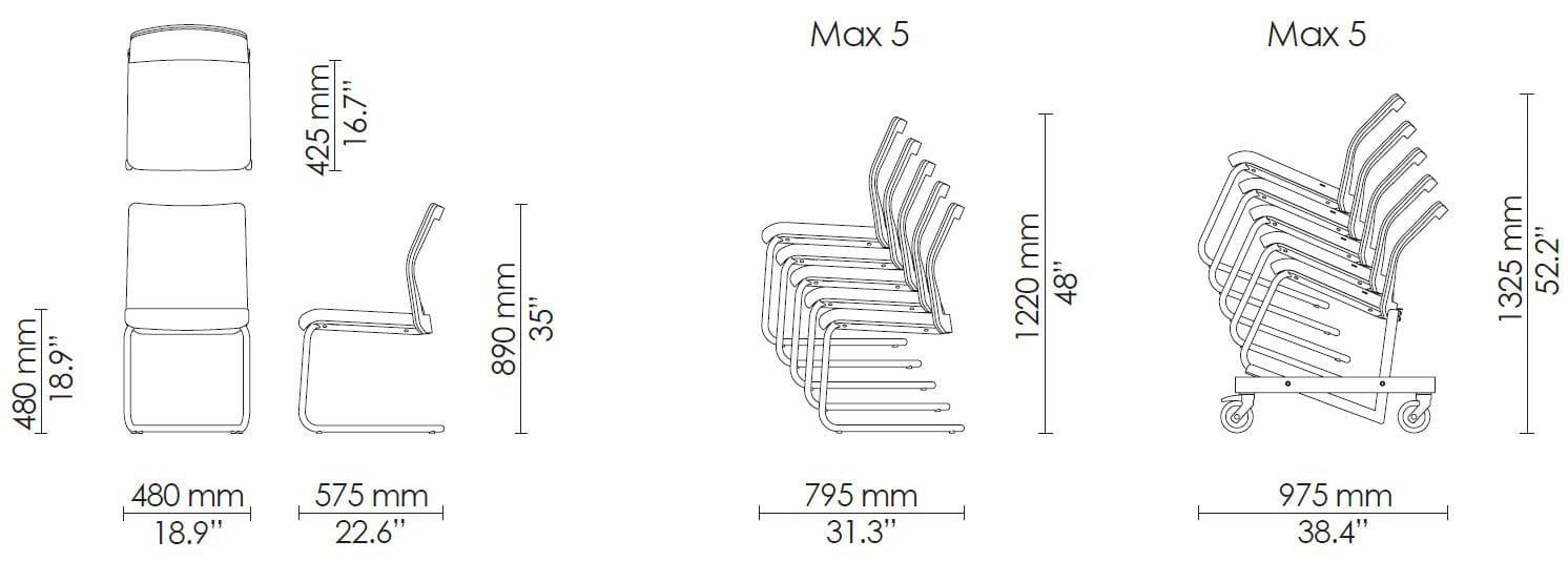 Мягкий консольный стул Howe MN1 ARCH-00077203 - Вид №6