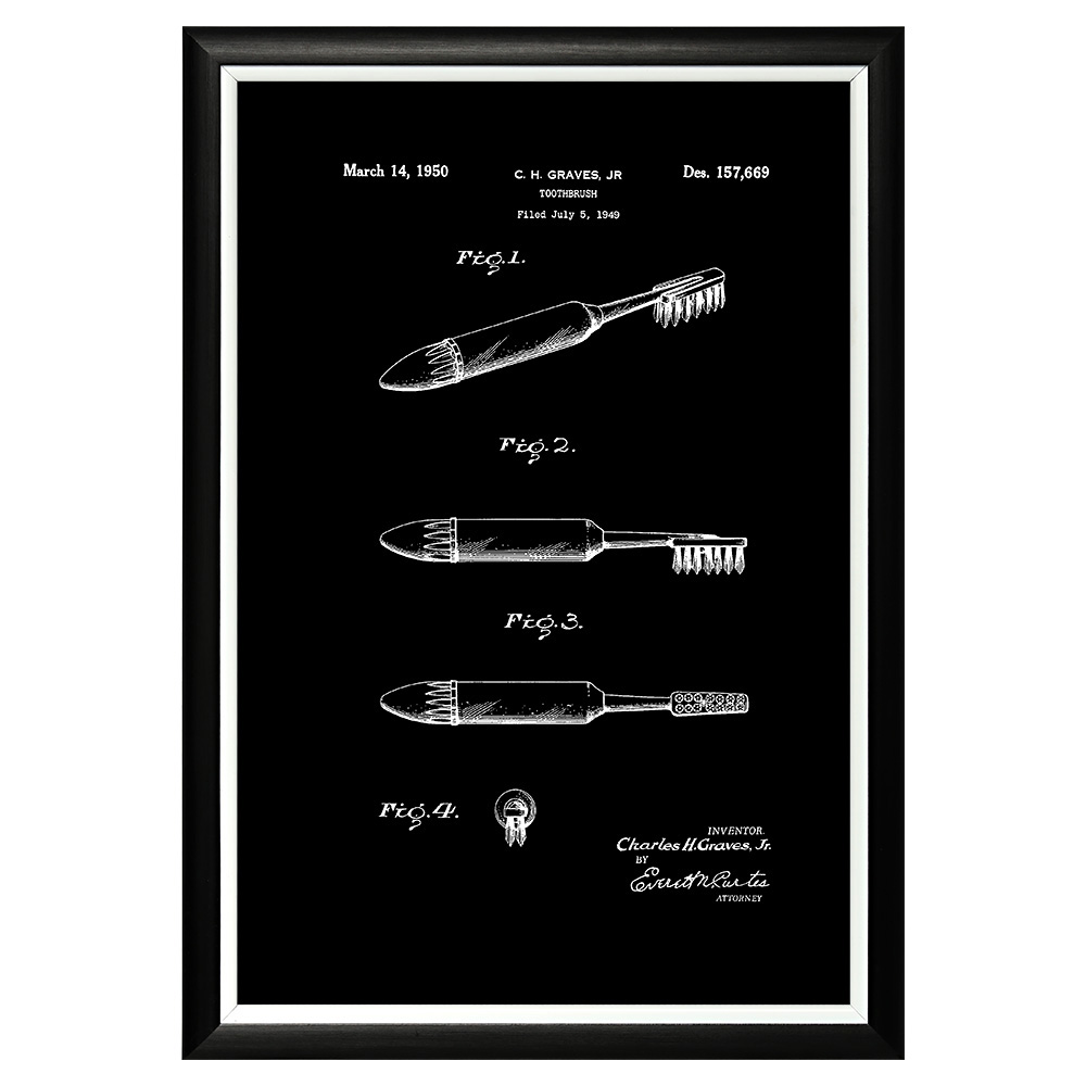 896519426_1818 Арт-постер «Патент на зубную щетку» Object Desire 
