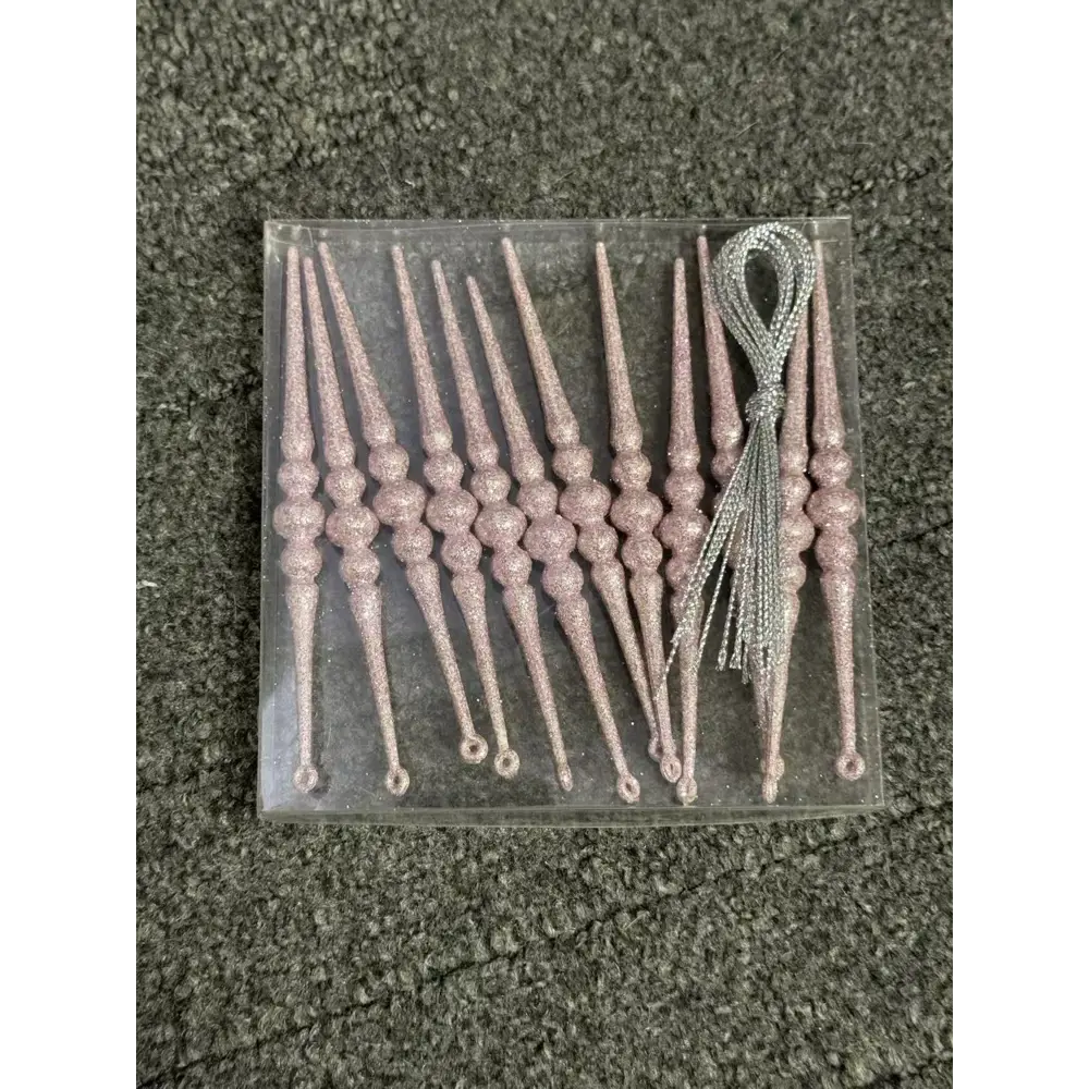 Елочная игрушка Сосулька KREAFORTA 1.2x12.5 см розовый 12 шт STLM-2144087