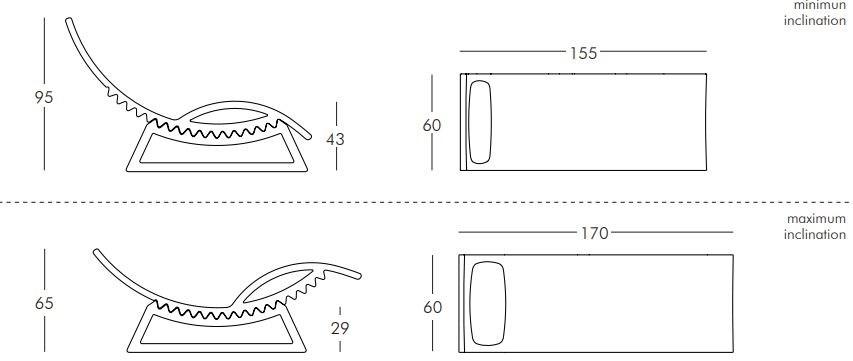 SLIDE Шезлонг из полиэтилена Tac sun-id-1462040 - Вид №4