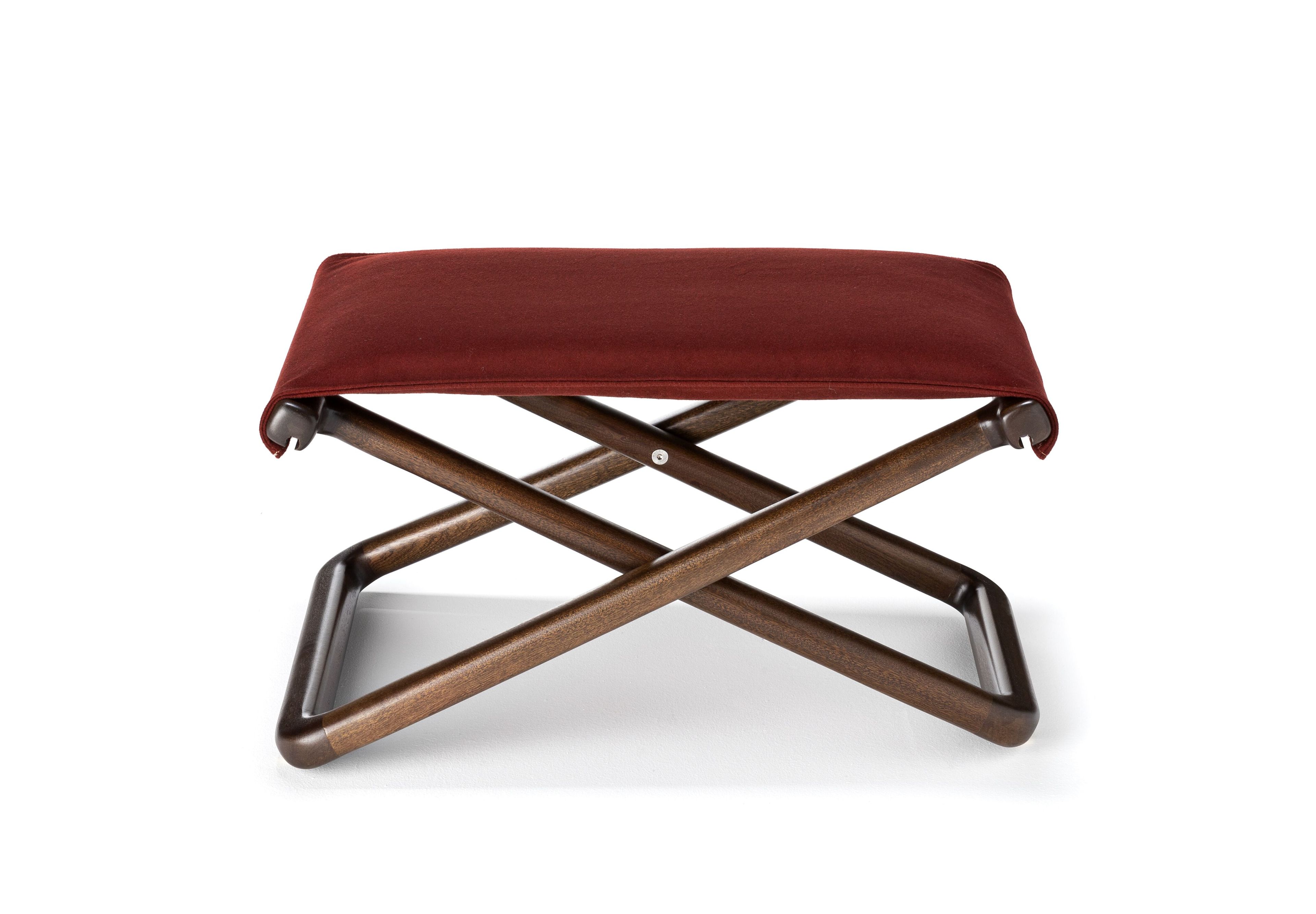 Прямоугольная Садовая подставка для ног из красного дерева и ткани Exteta Loro Piana Interiors, The Delight Chairs St. Moritz by Exteta ARCH-00106661 - Вид №5