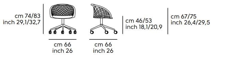 5-спицевое вращающееся офисное кресло с колесами Midj P47 ARCH-00046801 - Вид №4