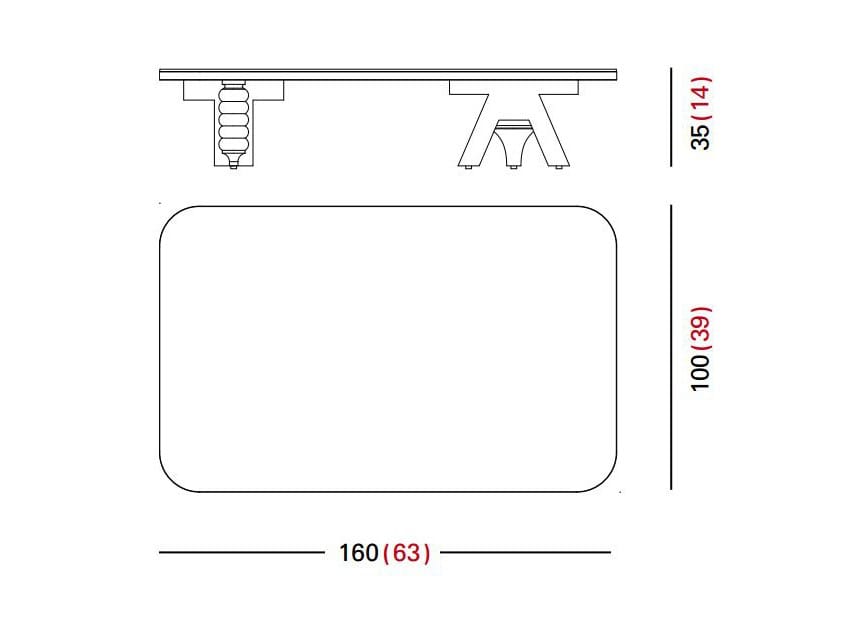 Прямоугольный журнальный столик из МДФ для гостиной BD Barcelona Multileg ARCH-00125488 - Вид №12