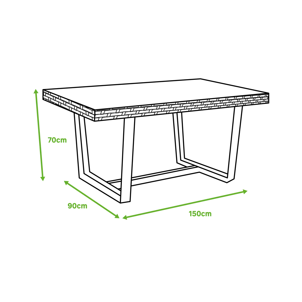 Стол садовый NATERIAL Medena с ротанговым плетением и стеклянной столешницей 82509552 STLM-0028915 - Вид №23