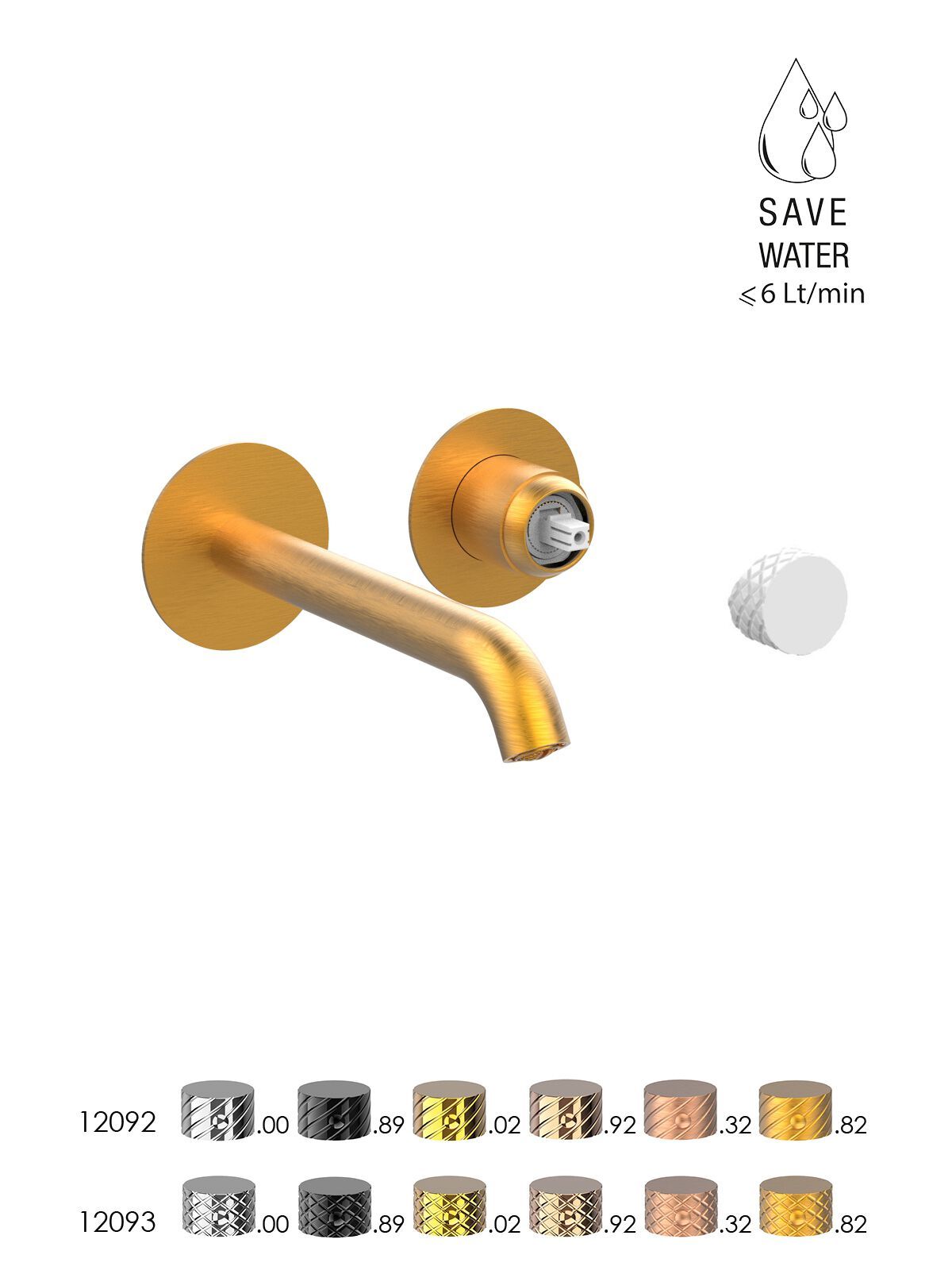 Смеситель для раковины с 2 отверстиями и ограничителем расхода Rubinetterie Frattini Pepe XLS ARCH-00007424 - Вид №7