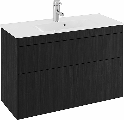 47370 IFO Sense напольная тумба для тонкой раковины с двумя ящиками, компактная, W = 600 мм, W1 = 615 мм, белая - Вид №11