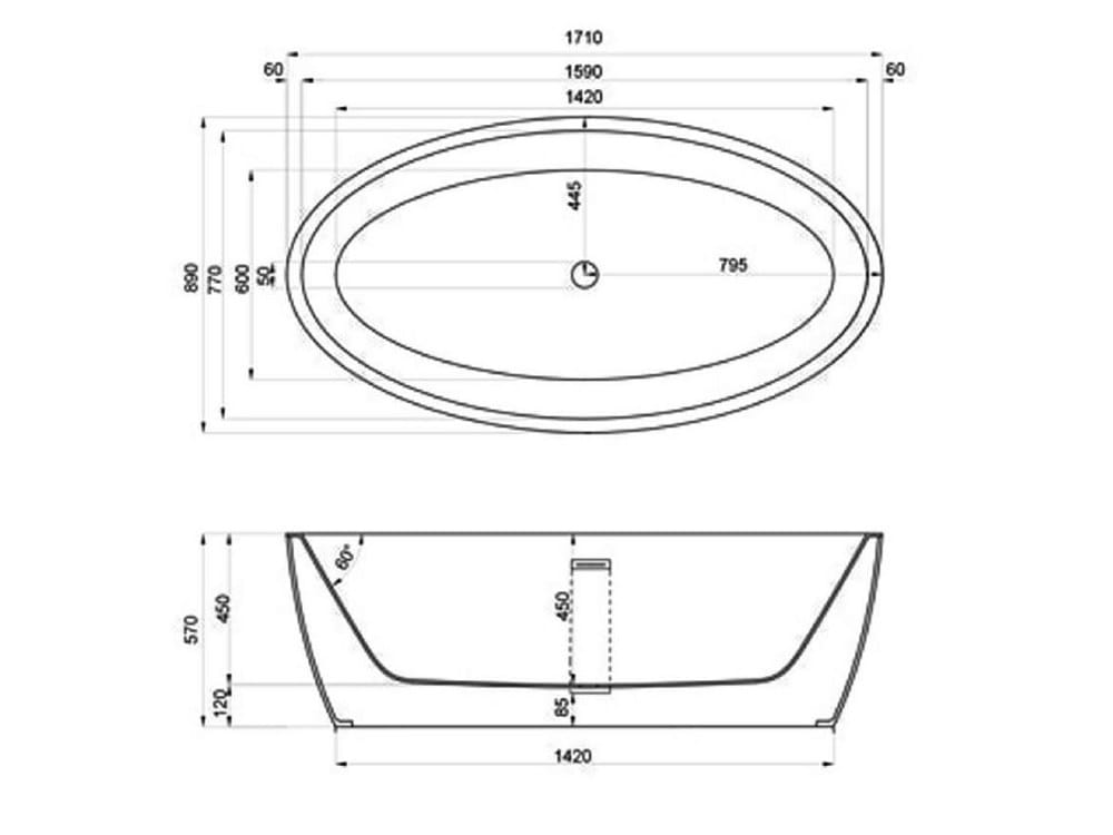 Овальная ванна в центре комнаты JEE-O ARCH-00103708 - Вид №2