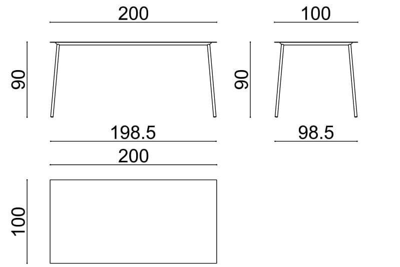 Металлический прямоугольный высокий садовый стол Arper Onemm ARCH-00031820 - Вид №11