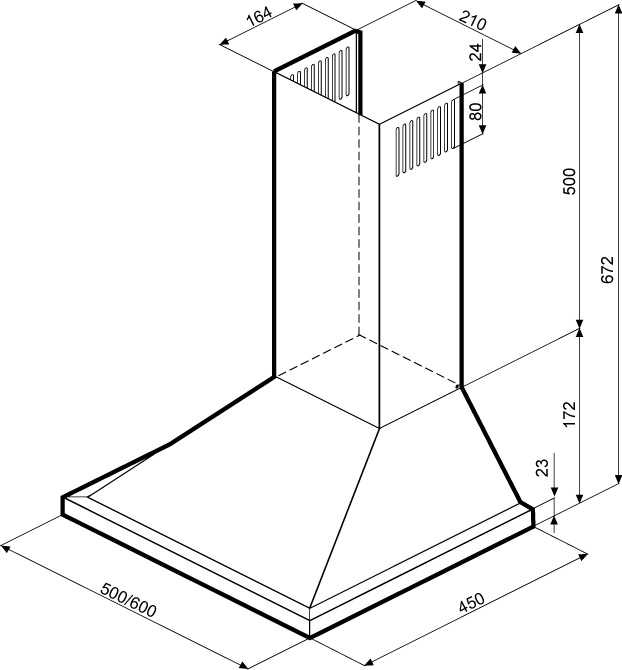 1126810 Вытяжка каминная KRONA BELLA 500 inox PB серебристый STDN-0093275 - Вид №10