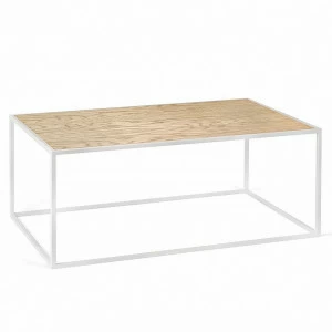 Журнальный столик прямоугольный светлый дуб с белыми ножками 80 см Darmian into white INTELLIGENT DESIGN  260961 Белый