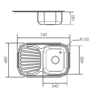 HBS4874 Кухонная мойка , матовая сталь Haiba  - Вид №2
