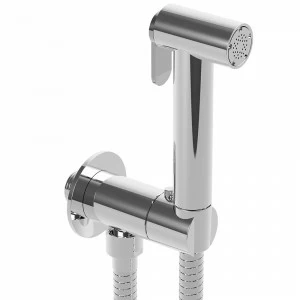 Graffio Подключение к водопроводу с круглой опорой и контролем безопасности, круглый латунный кнопочный гигиенический душ STELLA, гибкий шланг ULTRAFLEX 120 см. KSPAT100-07