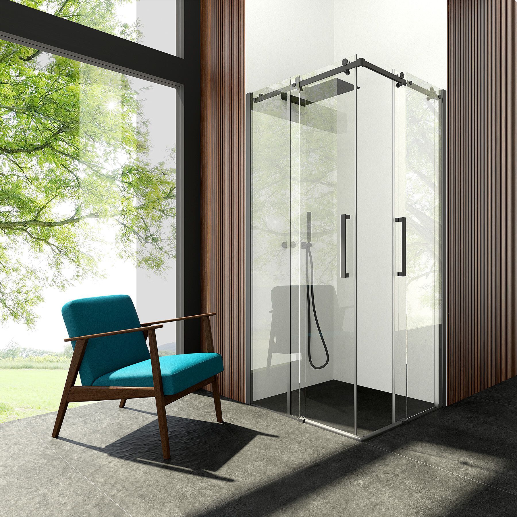 Алюминиевая и стеклянная угловая душевая кабина CSA Box Doccia Minerva ARCH-00083734 - Вид №1