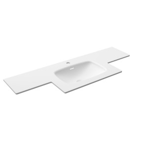 87984 SALGAR Твердая поверхность раковины на заказ, две разные глубины, без ловушки для бутылок и сливного поддона 46 см 1201-1500 x 12 x 460 мм