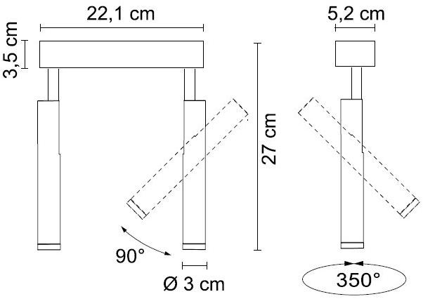 EGOLUCE Несколько регулируемых светодиодных прожекторов Newton 4613 - Вид №2