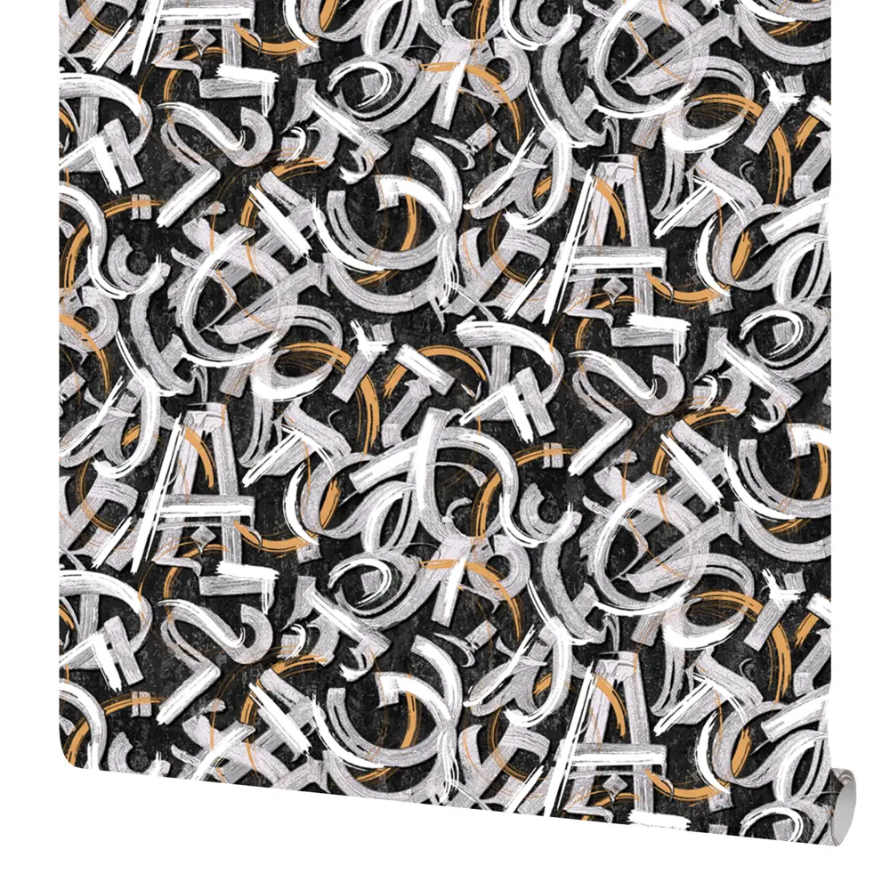 Обои флизелиновые Vog Collection Каллиграфия черные 1.06 м 90123-43 STLM-2185832