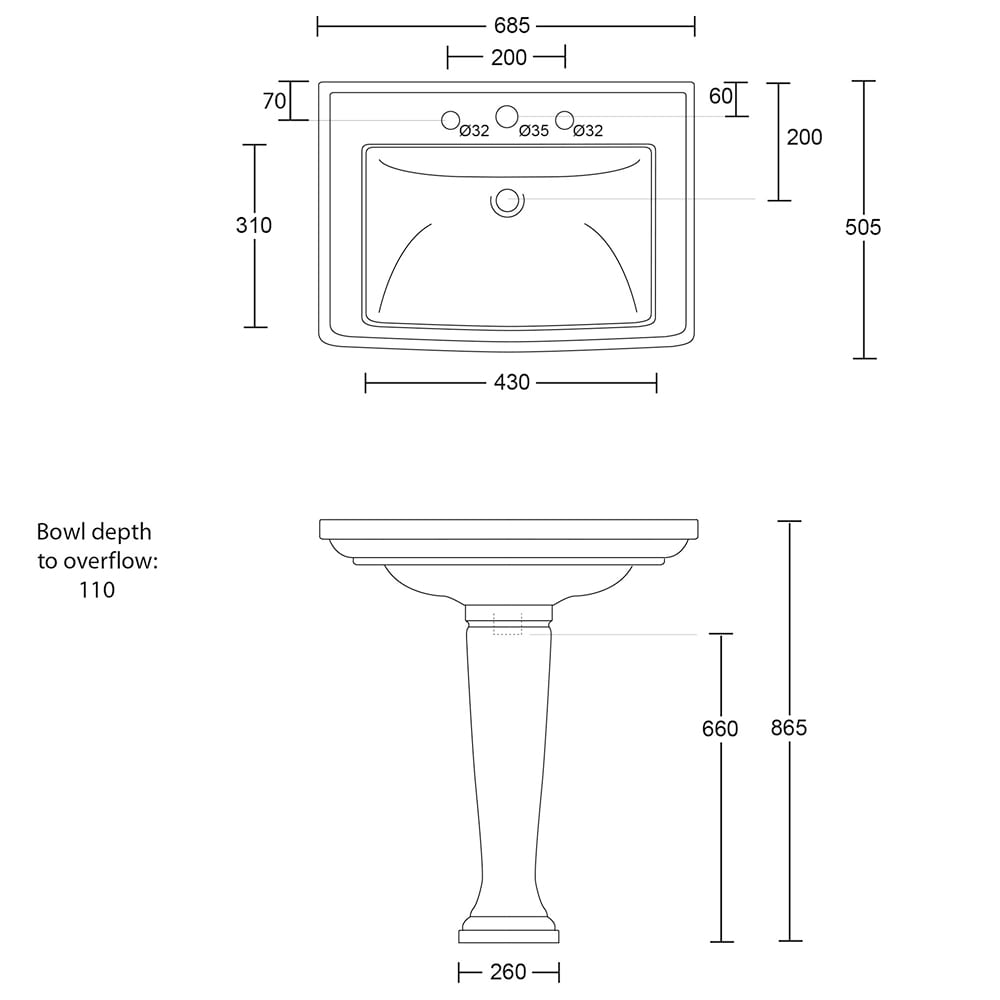 IMSR132 Рэдклифф Большой бассейн Black Sapphire Imperial  - Вид №2