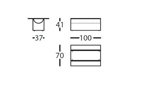Прямоугольный журнальный столик с основанием IQ Surface Glass Top SANCAL Vestige ARCH-00046484 - Вид №5