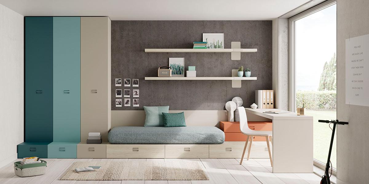 103579 Мебельная композиция с кроватью La Grama Kubox Santreyd