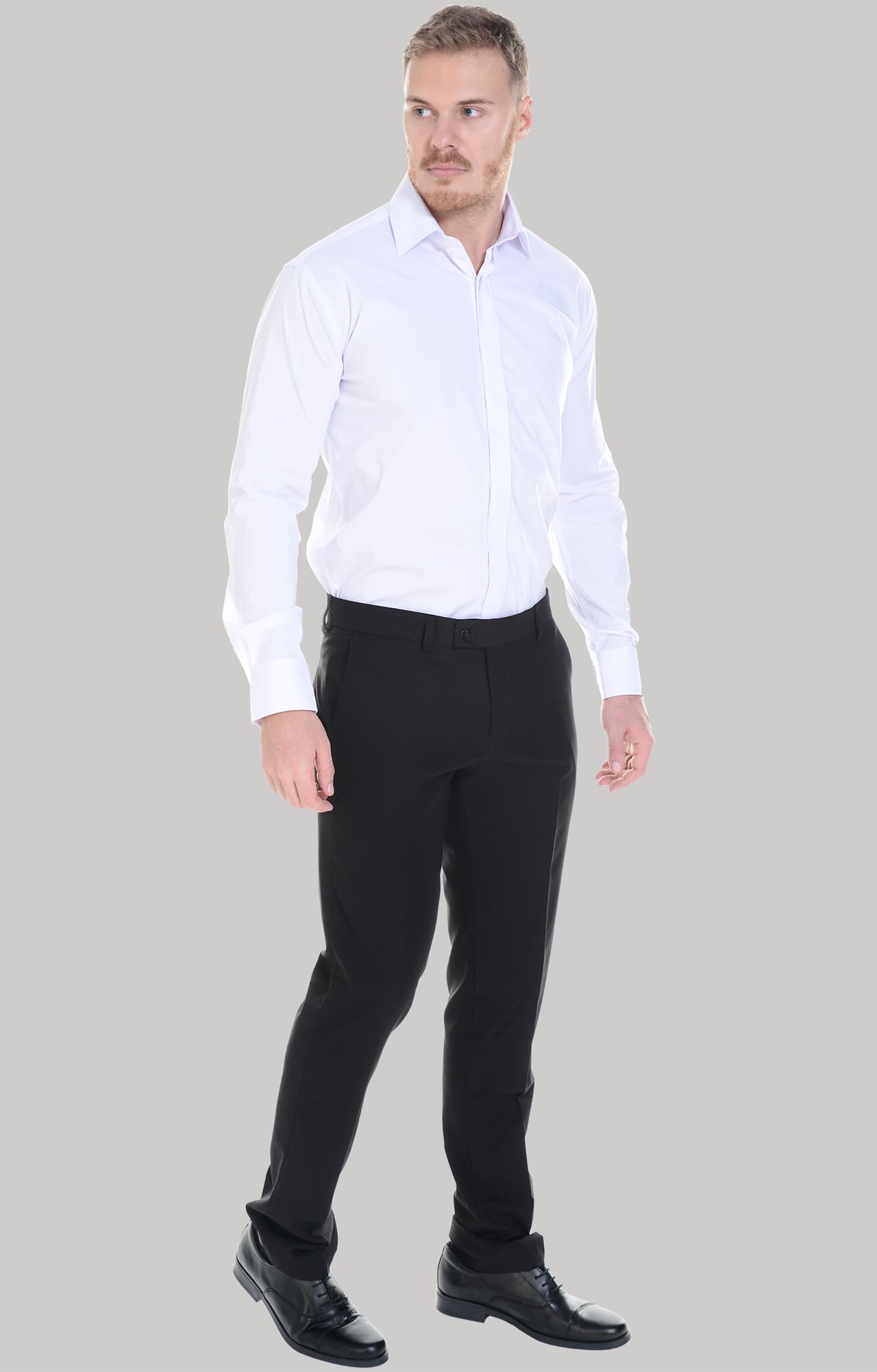 62458 Рубашка мужская  white El-Risto  Корпоративная одежда  размер 38/170-176  - Вид №27