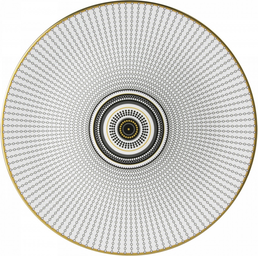 10650438 Royal Crown Derby Тарелка подстановочная Royal Crown Derby "Вибрации" (Oscillate, Onyx) 34см Фарфор костяной 