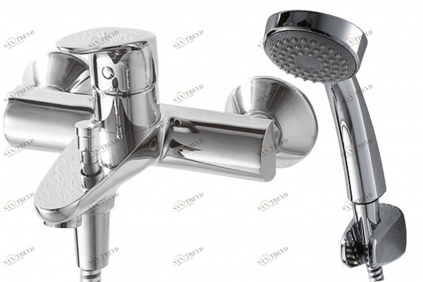 Смеситель для ванны с коротким изливом и аксессуарами DROP F64898C-B bravat