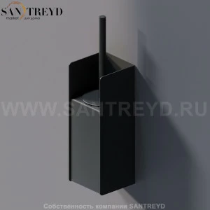 Agape MACH 2 Туалетный ёрш настенный черный AMC20941E