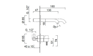 Настенный смеситель для раковины