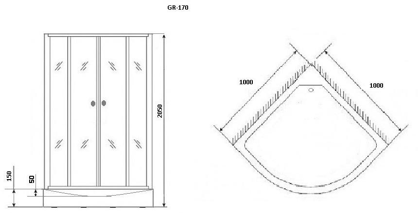 Душевая кабина GROSSMAN GR170 (100*100*205)  - Вид №3
