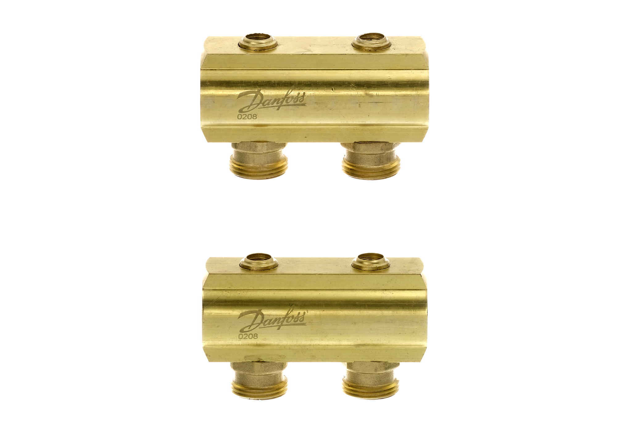 Danfoss Распределительные коллекторы типа FHF для систем водяного отопления с внутренней резьбой FHF Коллектор с запорн. вентилем 4+4 088U0544  - Вид №1