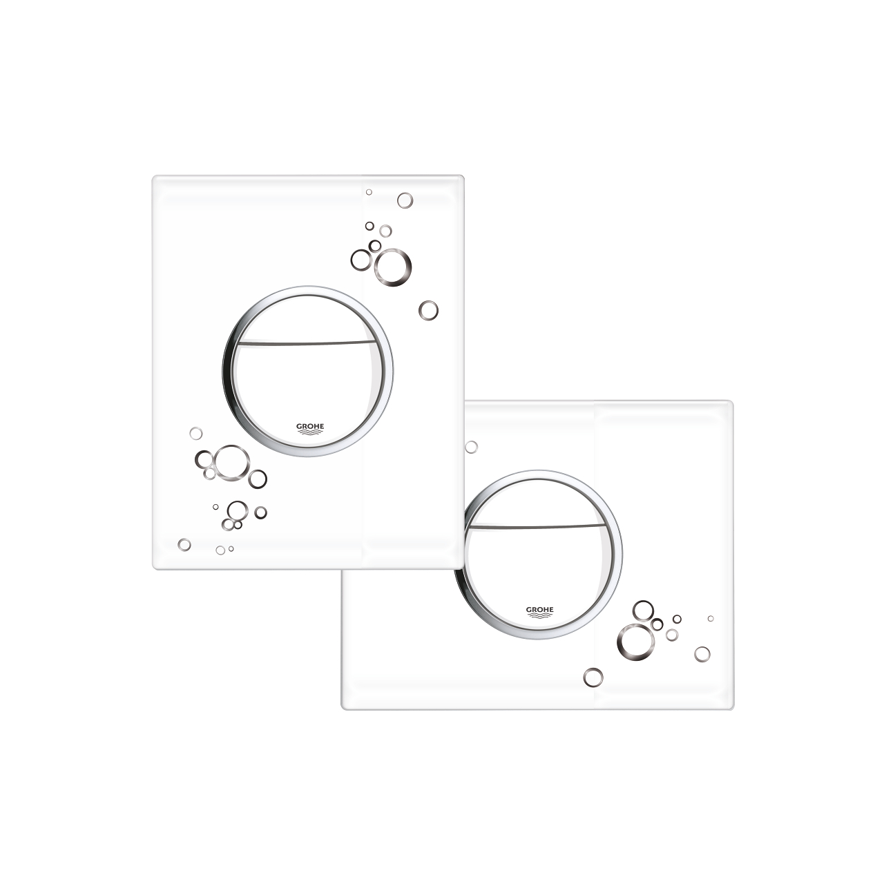 Панель смыва для унитаза GROHE Nova Cosmopolitan Print (3 режима смыва), белый глянец (38847LI0) - Вид №6