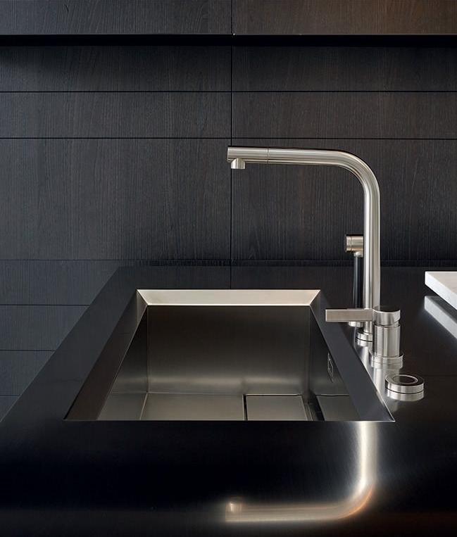 Poliform Кухня из стали и дерева с полуостровом sun-id-1424834 - Вид №37